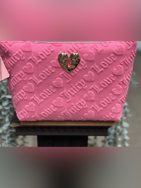 Juicy Couture Handbags - Juicy Couture Hot Pink Heart Logo Cosmetic Case